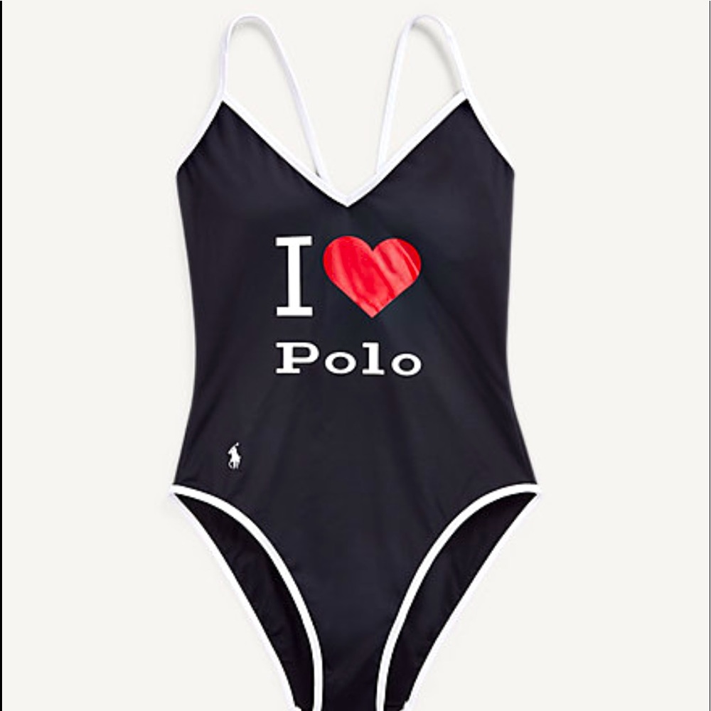 POLO RALPH LAUREN “I ❤️ POLO” Swim Suit Sz L NEW!! - Picture 2 of 12